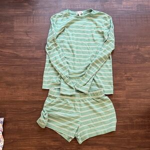 Green striped Lake Pajama Set XS